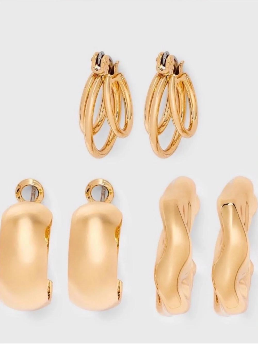 Wild Fable Gold Hoop Earring Set - 3-Pack